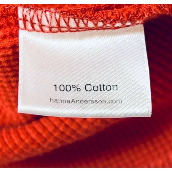 Hanna Andersson Girls Size 150 US 12 Rust Orange Cotton Thermal Top Firefly - Picture 7 of 9